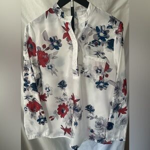 Floral Print Button-Up Blouse